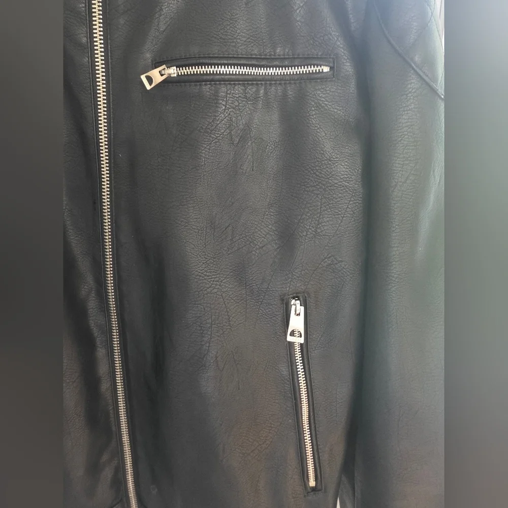 Guess Men's Black Faux Leather Jacket